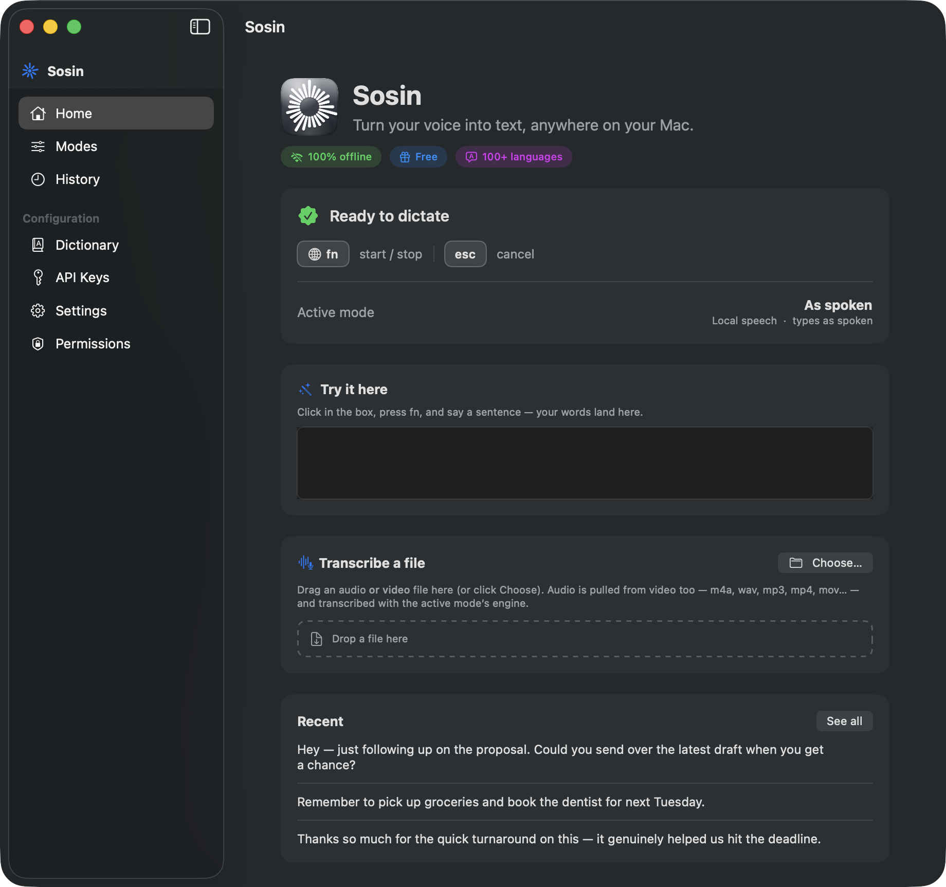 Sosin for macOS